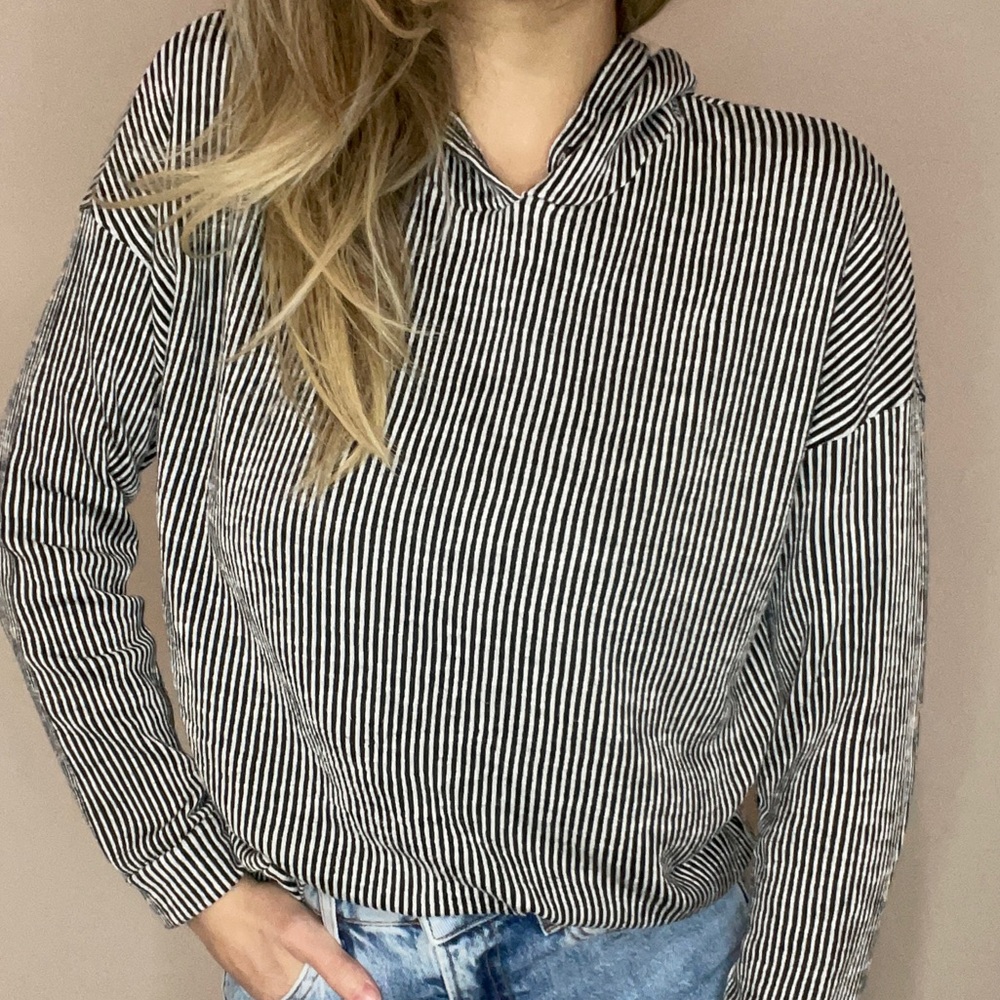 Vertical striped hoodie